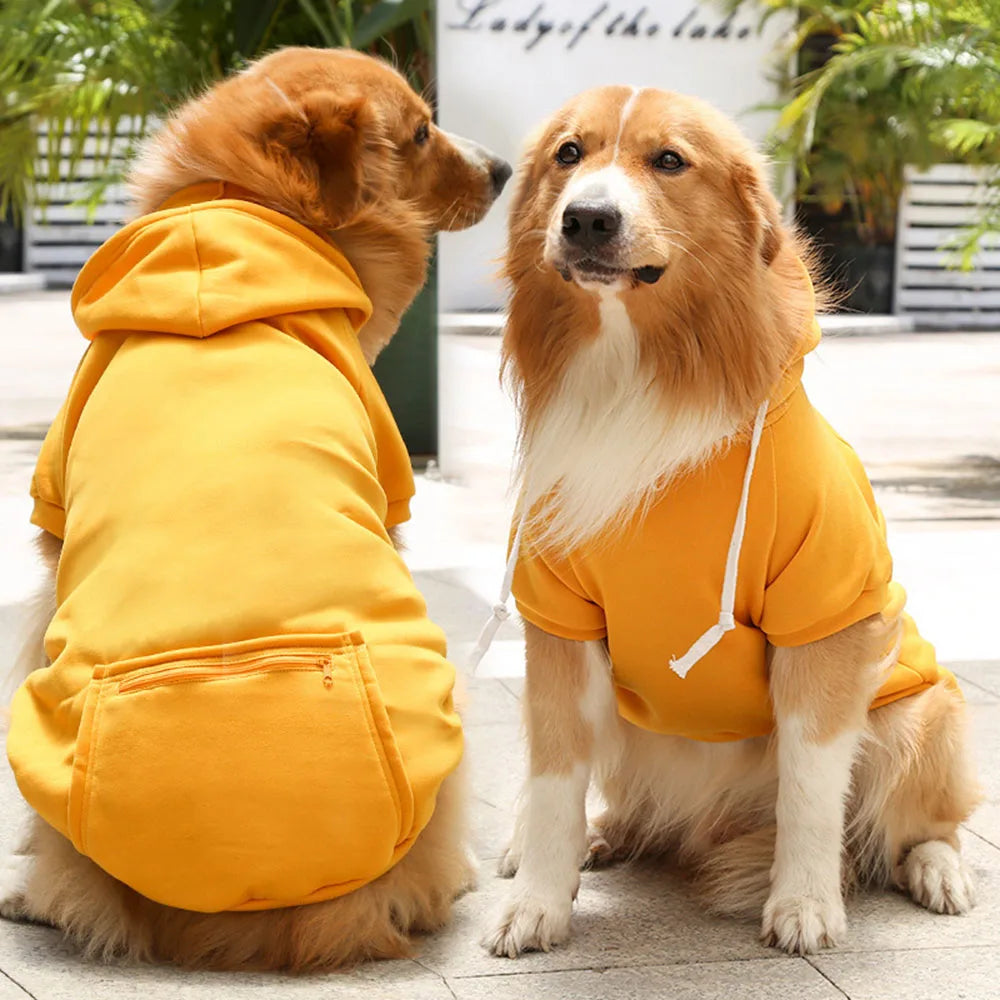Sport Dog Hoodies for Medium and Large Dogs Warm Fleece Dog Sweatshirt with Hooded and Pocket Big Dog Clothes Winter Pet Outfits