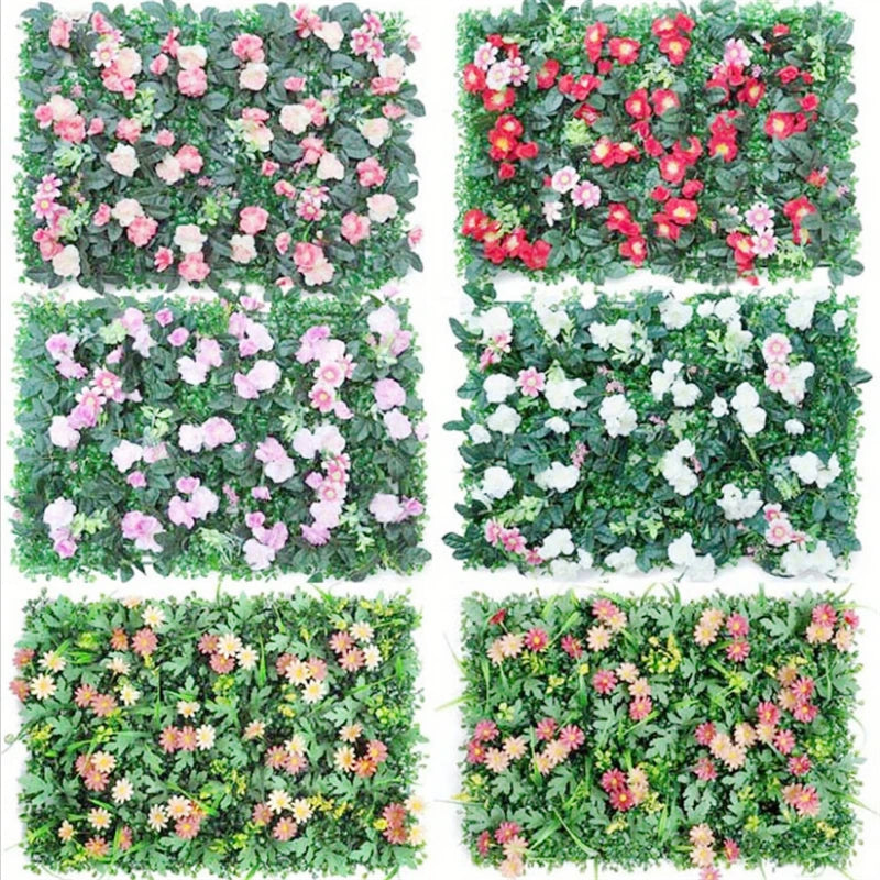 40x60cm Green Artificial Plants Wall Panel Plastic Outdoor Lawns