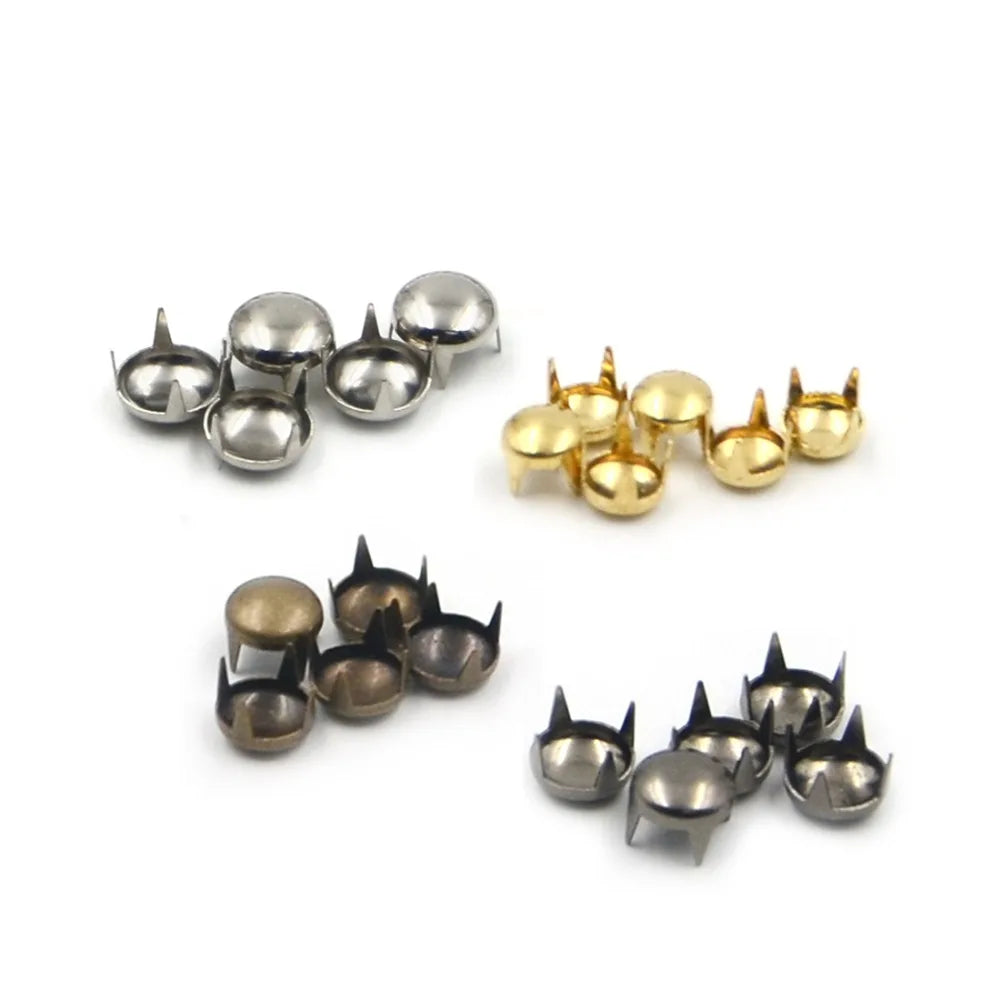 100pcs 2.5-16mm Round Dome Rivets Spike Studs Spots Nailhead Punk Rock DIY Leather Craft For Shoes Clothing Bag Parts Decoration