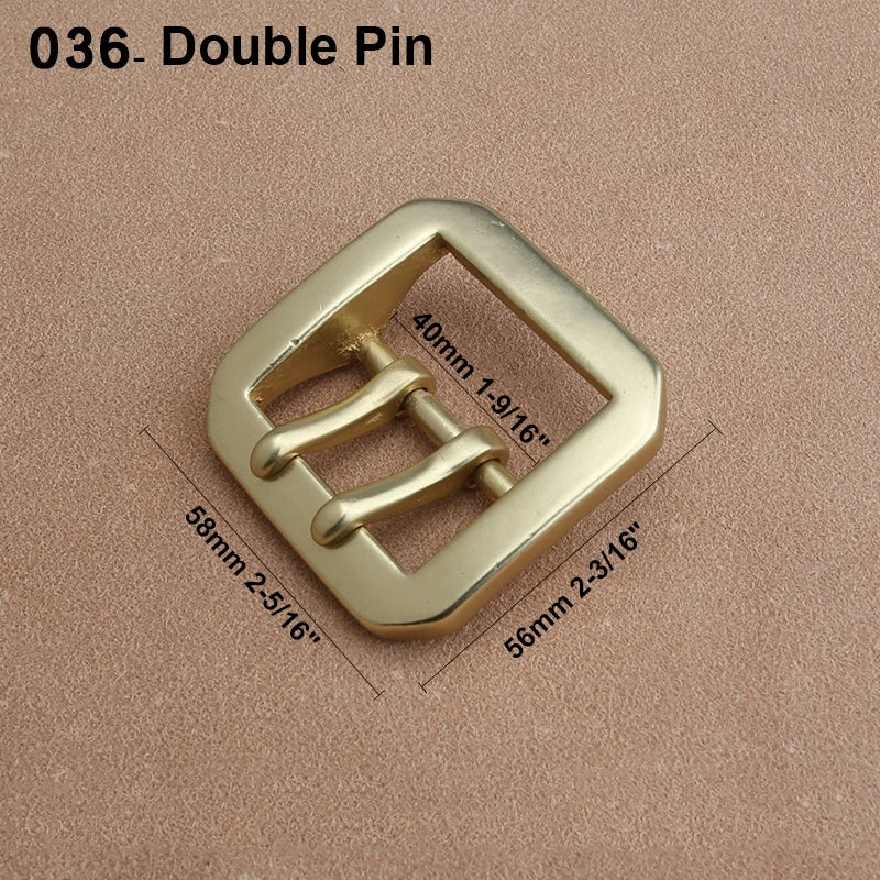 1pcs Solid  Brass 40mm Belt Buckle End Heel Bar Buckle Single/ Double Pin Heavy-duty for Leather Craft Strap Webbing Dog Collar