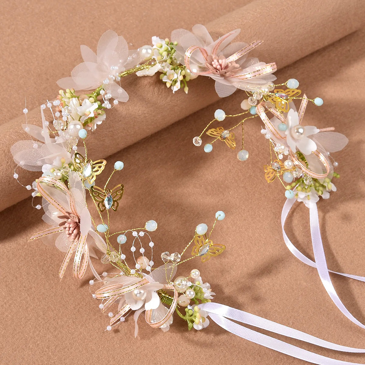 Forest Fairy Style Delicate Children's Day Wreath Kids Girl Daughter's Birthday New Year Gift Favors Wedding Headdress