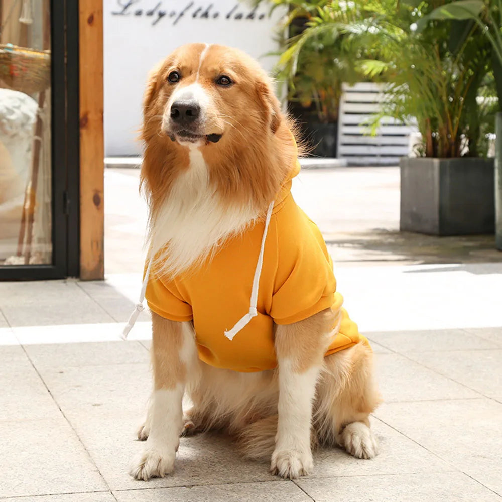 Sport Dog Hoodies for Medium and Large Dogs Warm Fleece Dog Sweatshirt with Hooded and Pocket Big Dog Clothes Winter Pet Outfits
