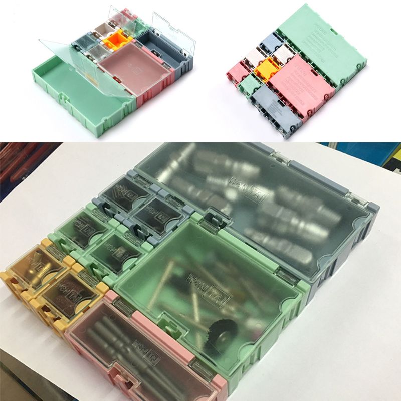 9pcs/set SMD Container SMT IC Electronic Component Mini Storage Box Jewelry Case K0AB