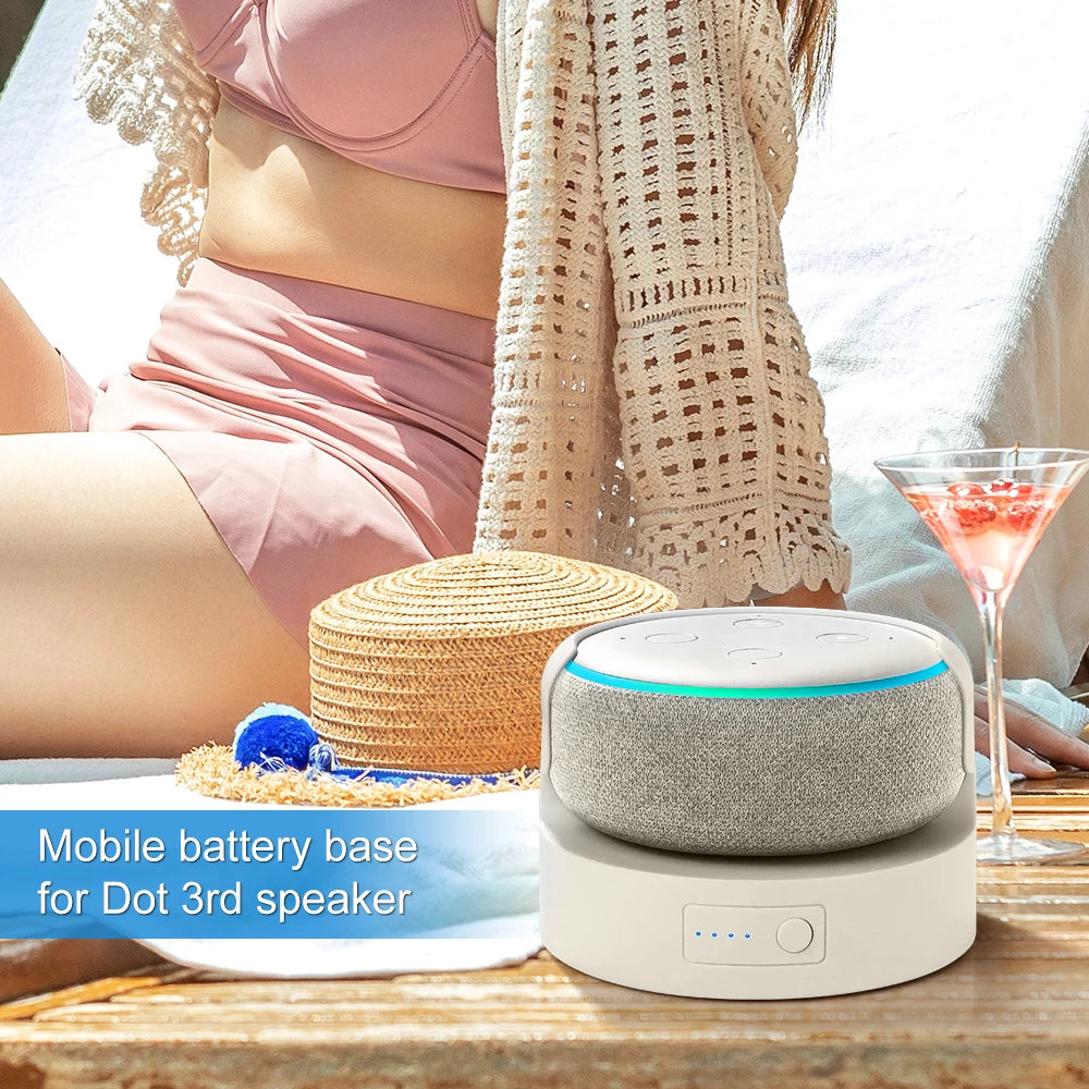 Battery Base for Echo Dot 3rd Gen Alexa Speaker Holder Mount Rechargable Docking Station For Echo Dot 3rd wireless Charger