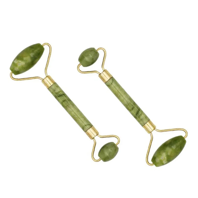 Massager For Face Jade Roller Set Green Facial Natural Gouache Scraper Body Back Beauty Skin Care Slimming Massagers Roller