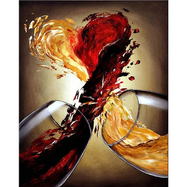 HOMFUN Full Diamond "Red Wine Glass" DIY 5D Diamond Painting Cross Stitch Home Decor Picture Of Rhinestone Handmade