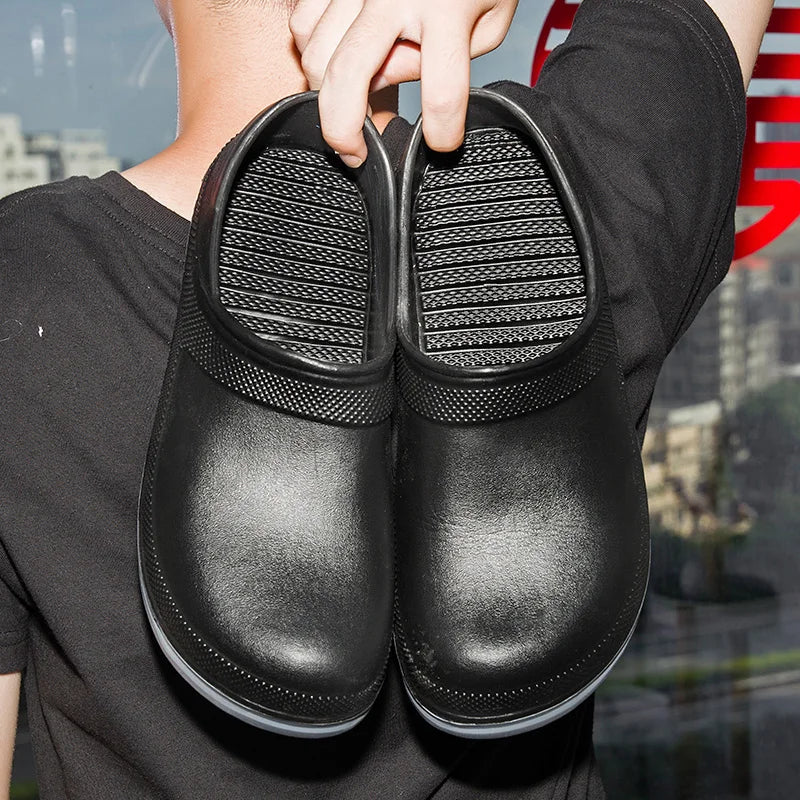 High Quality EVA Chef Shoes Non-slip Waterproof Oil-Proof Kitchen Cook Flat Working Shoes Hotel Restaurant Clogs Men Multicolor