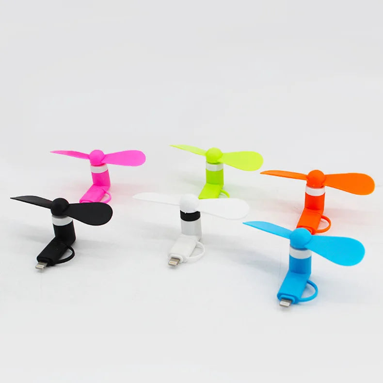 Portable Micro USB Cooling Fan Mute Mini Cooler for Mobile Android and iPhone Cell Phone for Office Outdoor Household Travel