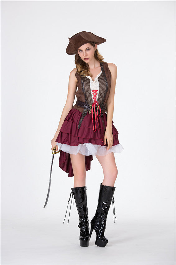 Halloween Pirates of the Caribbean Costume Female Knight Costume Adult Pirate Costume COS Halloween Costume