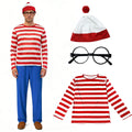 Halloween Costume Smart Wally Where's Wally UK Anime Costume cosplay Couple Costume