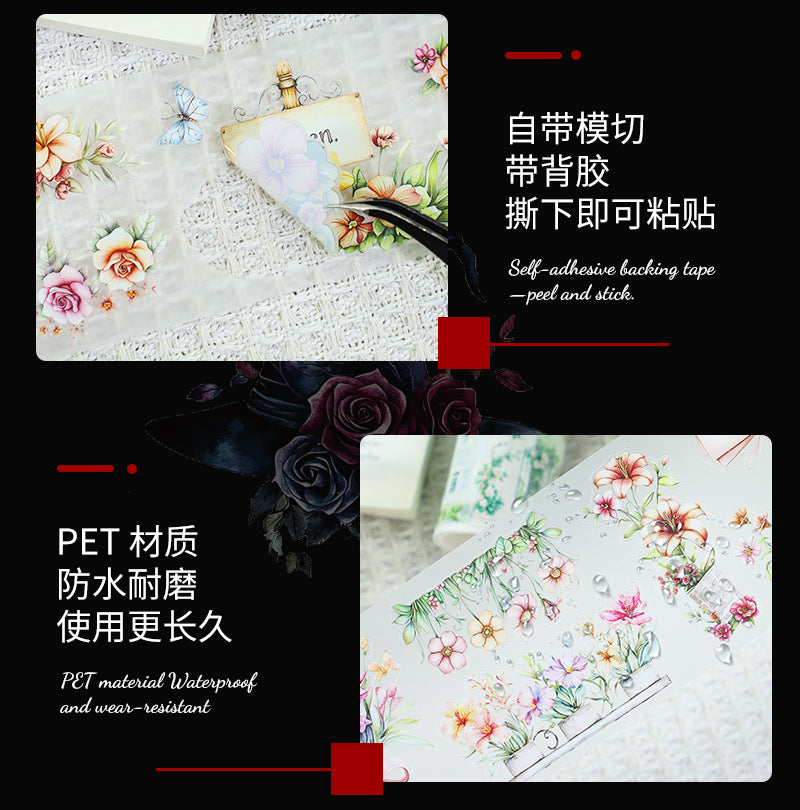Foreign Trade Cross-Border Hot-Selling Halloween and Christmas Planner Materials DIY Decoration No-Cut Die-Cut Pet Planner Tape