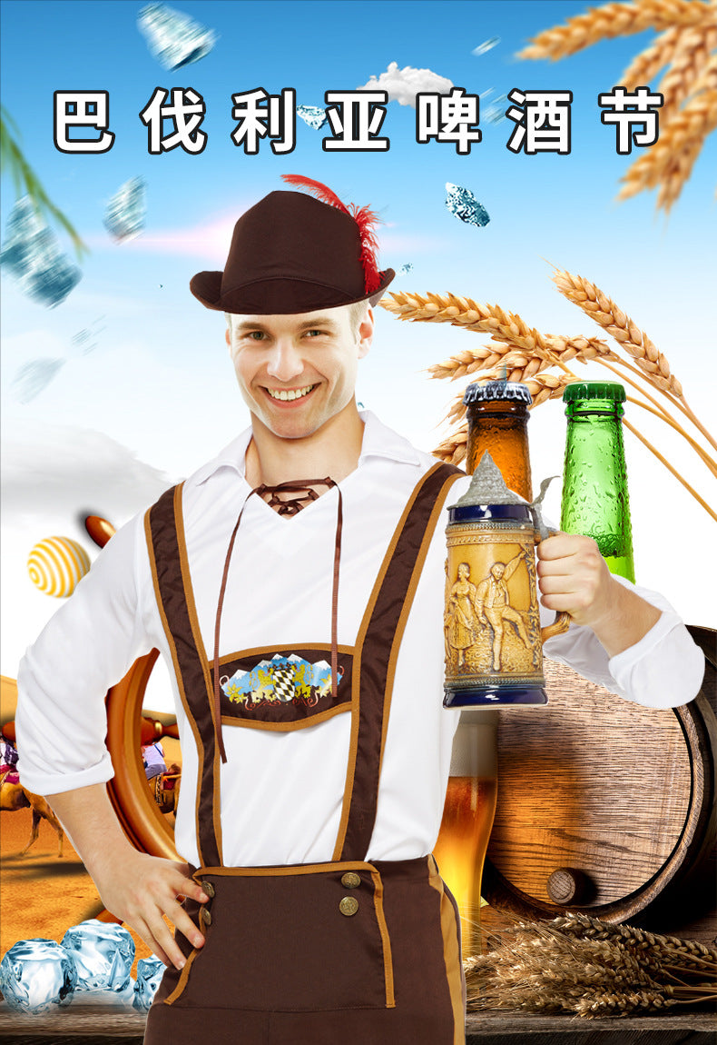 German Oktoberfest Men's Adult Performance Costumes Alpine Folk Costumes Stage Performance Role-Playing