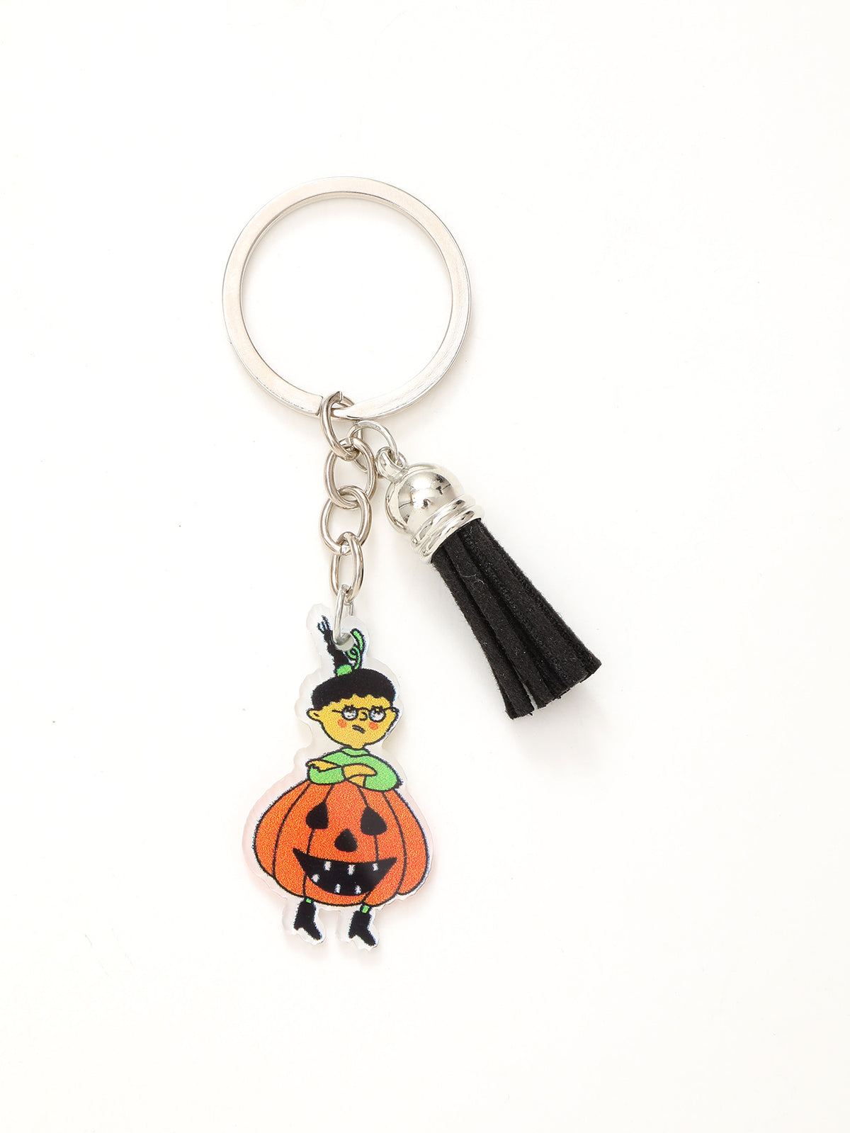 New Halloween Funny Acrylic Keychain Bat Pumpkin Head Witch Tassel Pendant Bag Accessories Pendant
