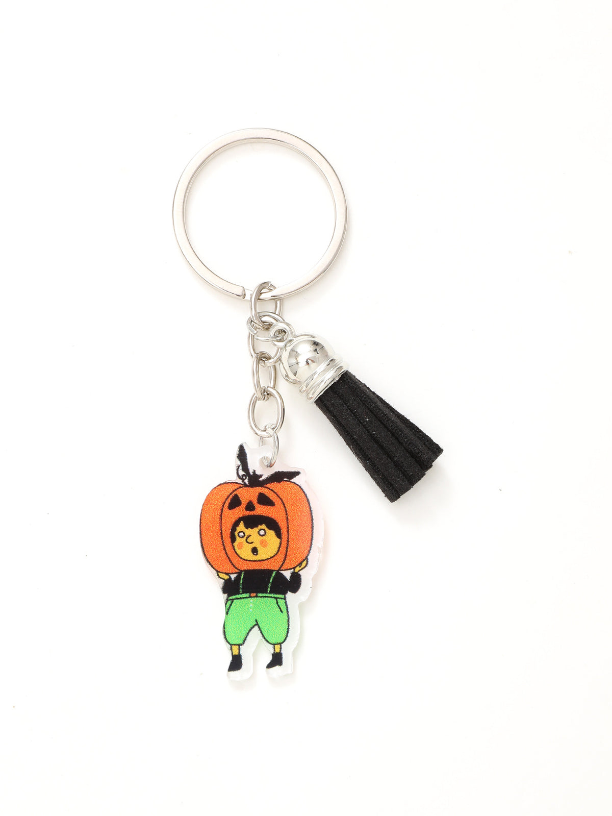 New Halloween Funny Acrylic Keychain Bat Pumpkin Head Witch Tassel Pendant Bag Accessories Pendant