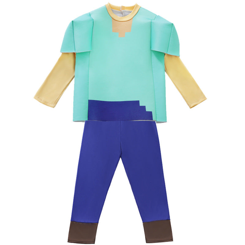 My World Child Cos Suit Steve Stage Game Performance Suit minecraft Halloween Costume in stock
