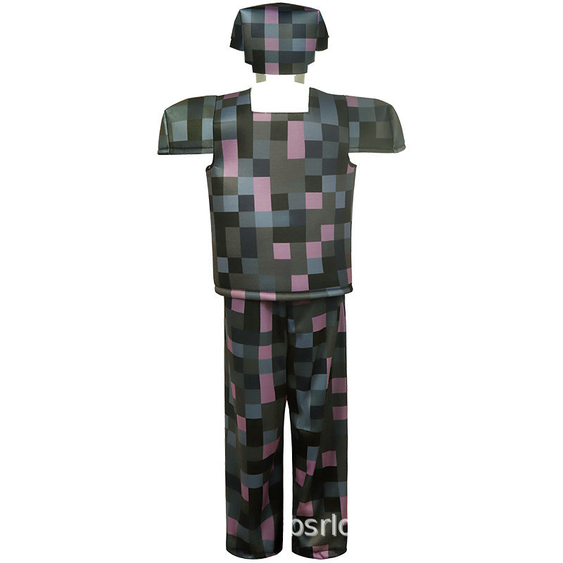 My World Child Cos Suit Steve Stage Game Performance Suit minecraft Halloween Costume in stock