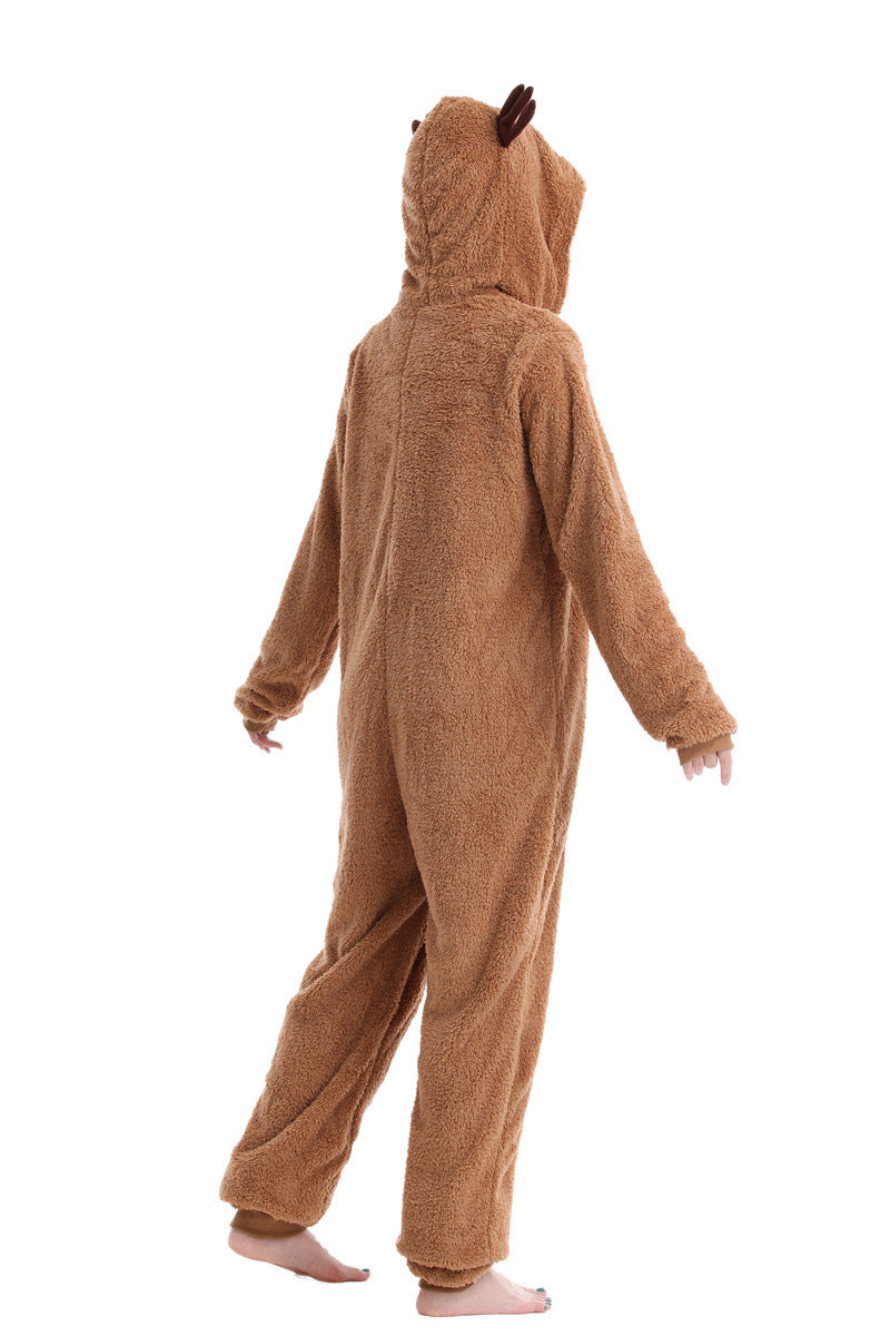 halloween elk caribou play flannel animal conjoined elk christmas performance show stage caribou