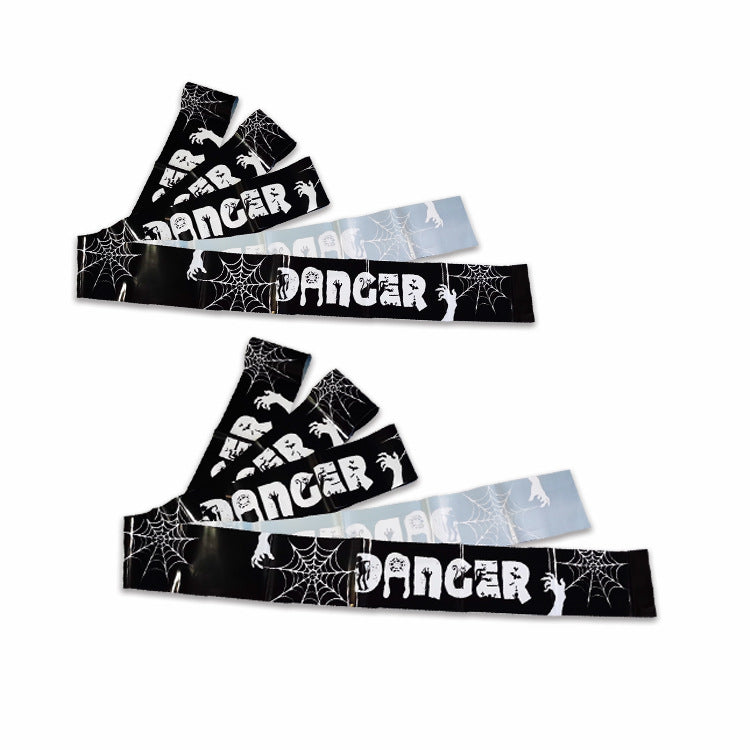 Cross Border in stock Halloween Party Decoration Warning Tape Horror Party Decoration Supplies Halloween Warning Tape
