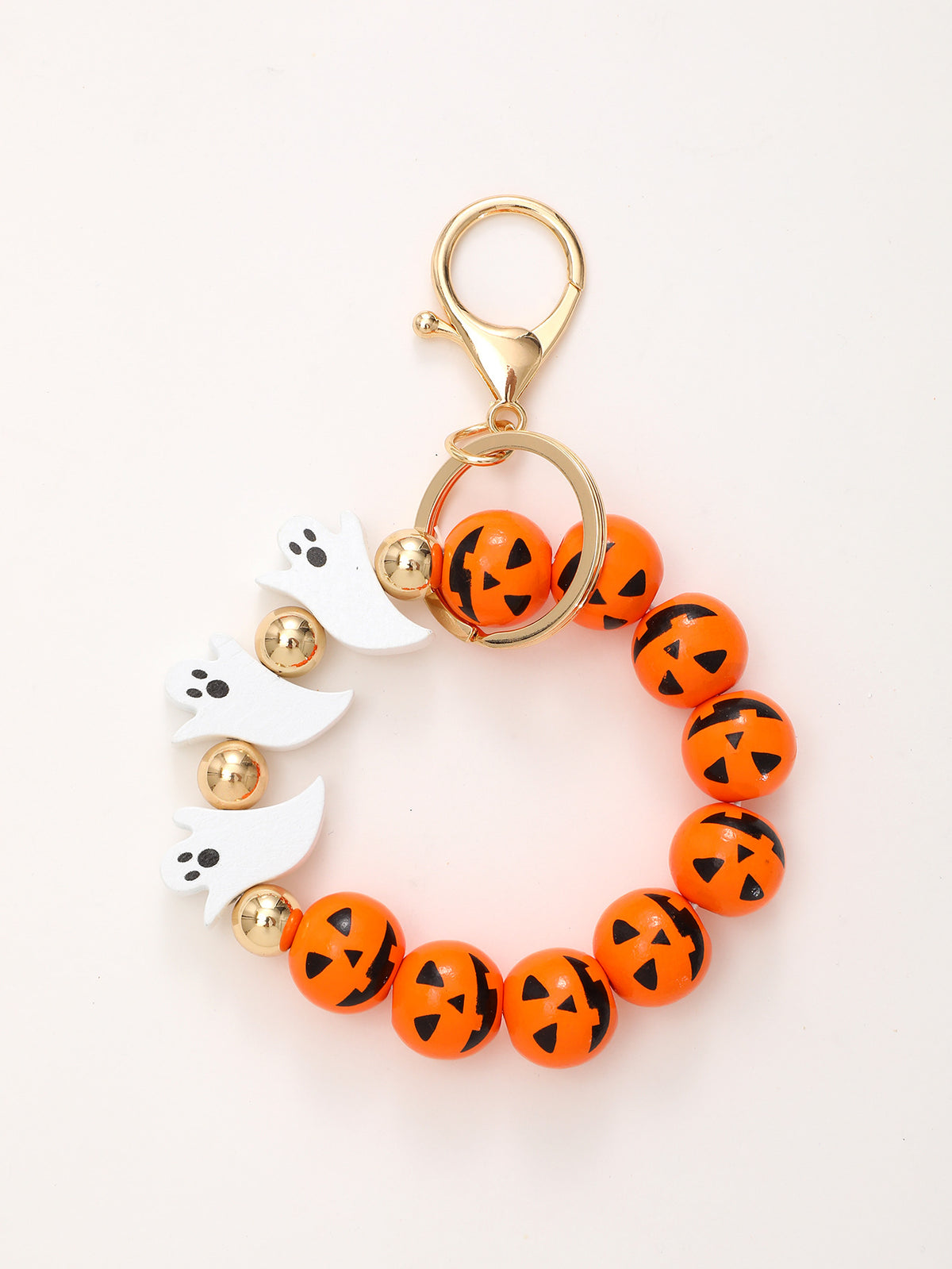 Sporty Baseball Independence Day Halloween Wooden Beads Wooden Fruit Summer Party Keychain Bracelet