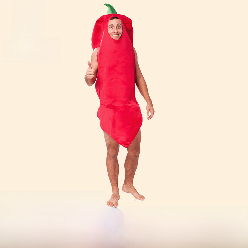 Mardi Gras Halloween Cosplay Masquerade Stage Performance Costume Big Men Fire Red Pepper Performance Costume
