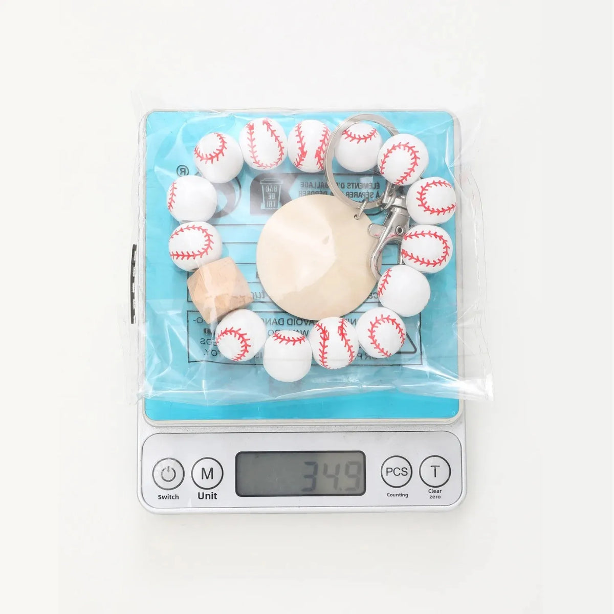 Sporty Baseball Independence Day Halloween Wooden Beads Wooden Fruit Summer Party Keychain Bracelet