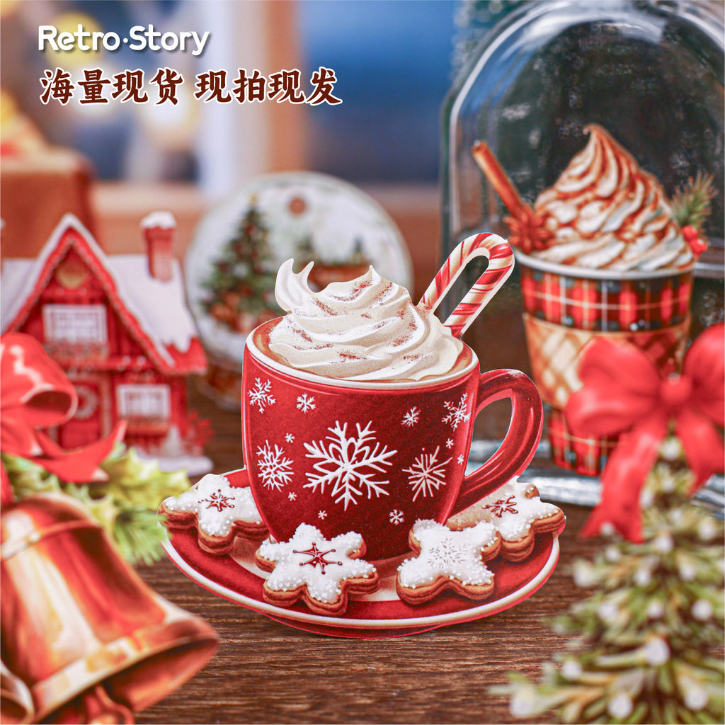 Retrostory Winter Story Collection Series Christmas Decoration Sticker Pack Creative Holiday Bow Bottoming Handbook Sticker