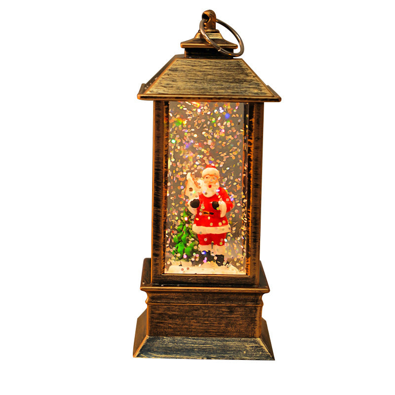 Christmas vintage portable lamp luminous water filling wind lamp Christmas decoration atmosphere lamp Christmas tree decoration wind lamp ornaments