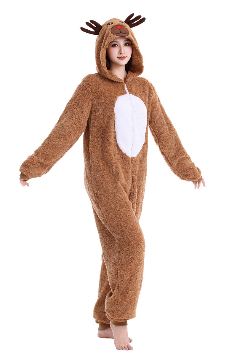 halloween elk caribou play flannel animal conjoined elk christmas performance show stage caribou