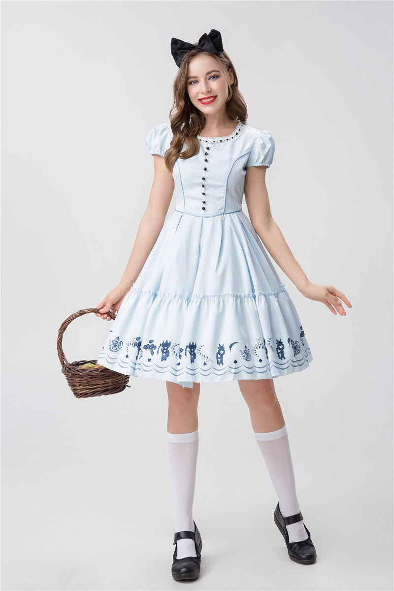 Halloween new Alice Wonderland Princess dress COS maid costume anime soft girl princess dress costume