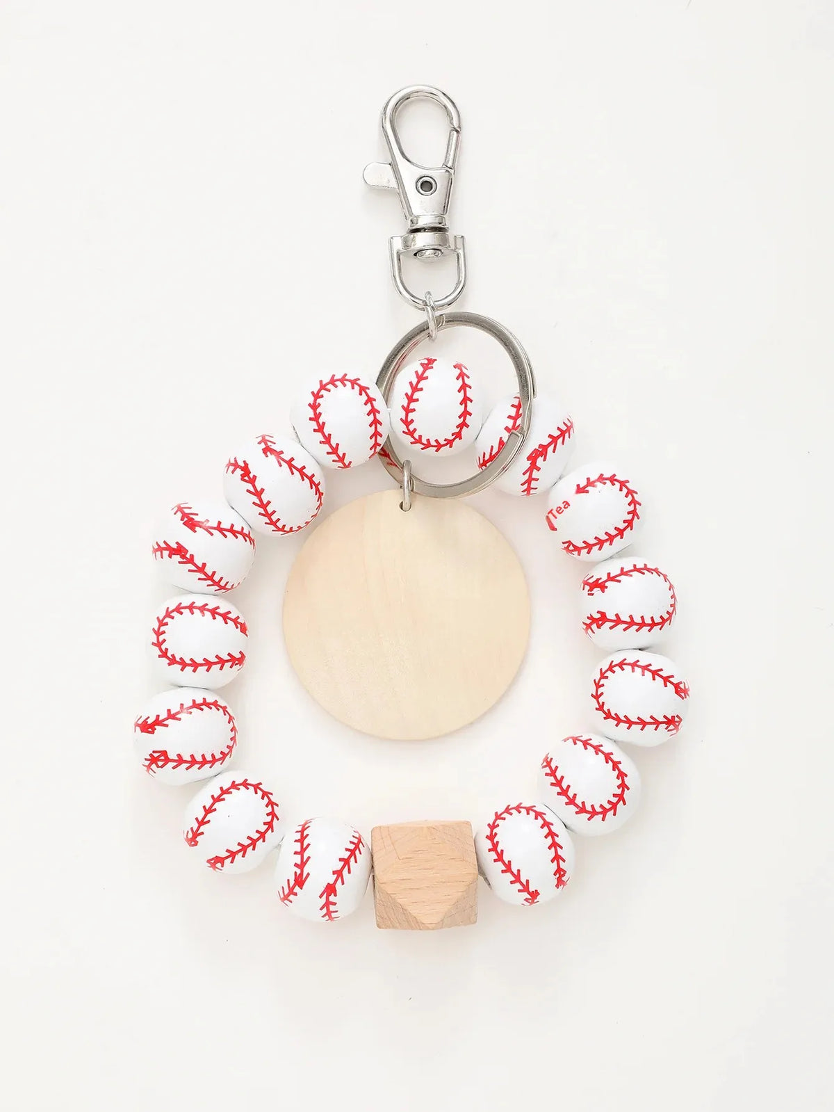 Sporty Baseball Independence Day Halloween Wooden Beads Wooden Fruit Summer Party Keychain Bracelet