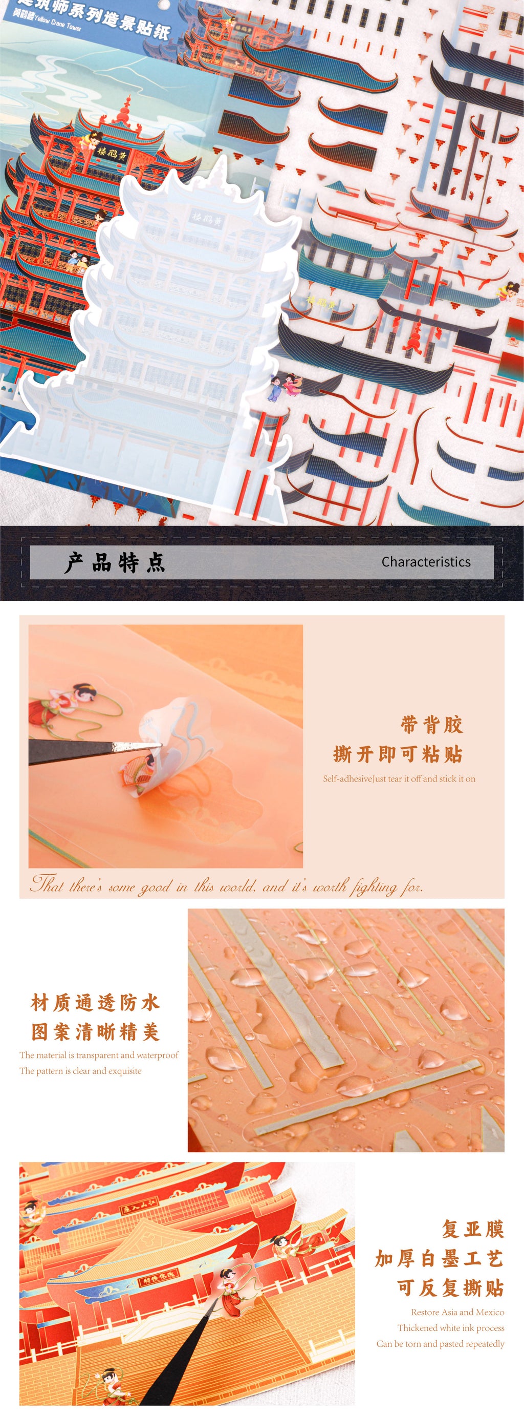 Architect Large-Size Cultural and Creative Packaging Materials Pack Creative DIY Background Decoration Materials Journal Scene Stickers