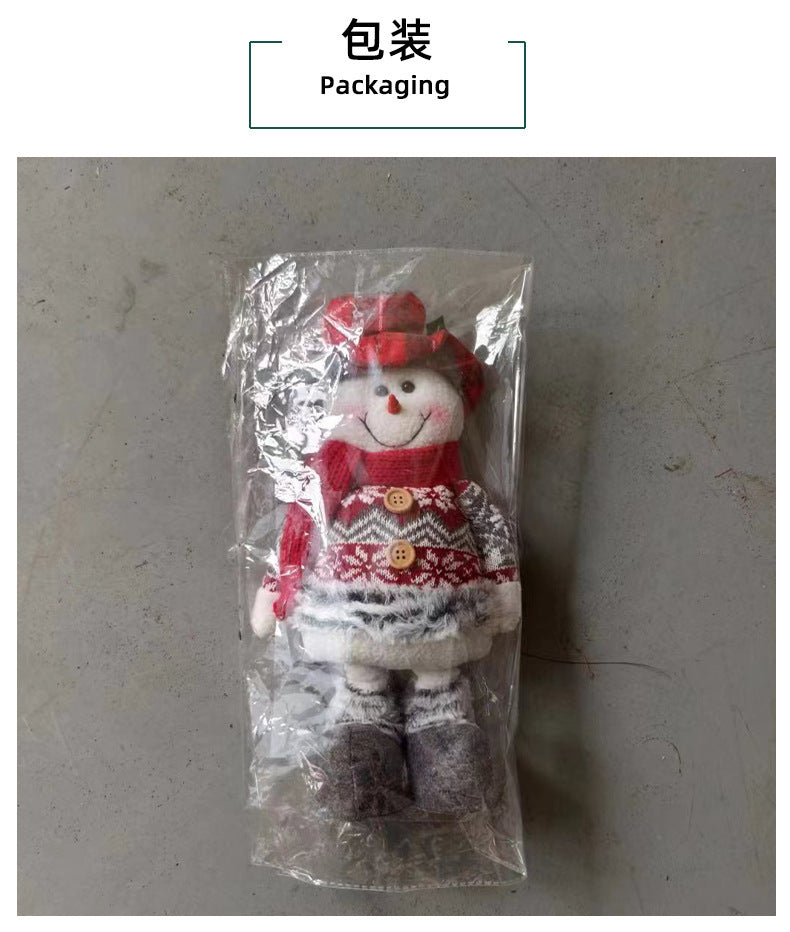 A variety of Christmas standing telescopic doll hotel window Christmas snowman elk doll decorative ornaments