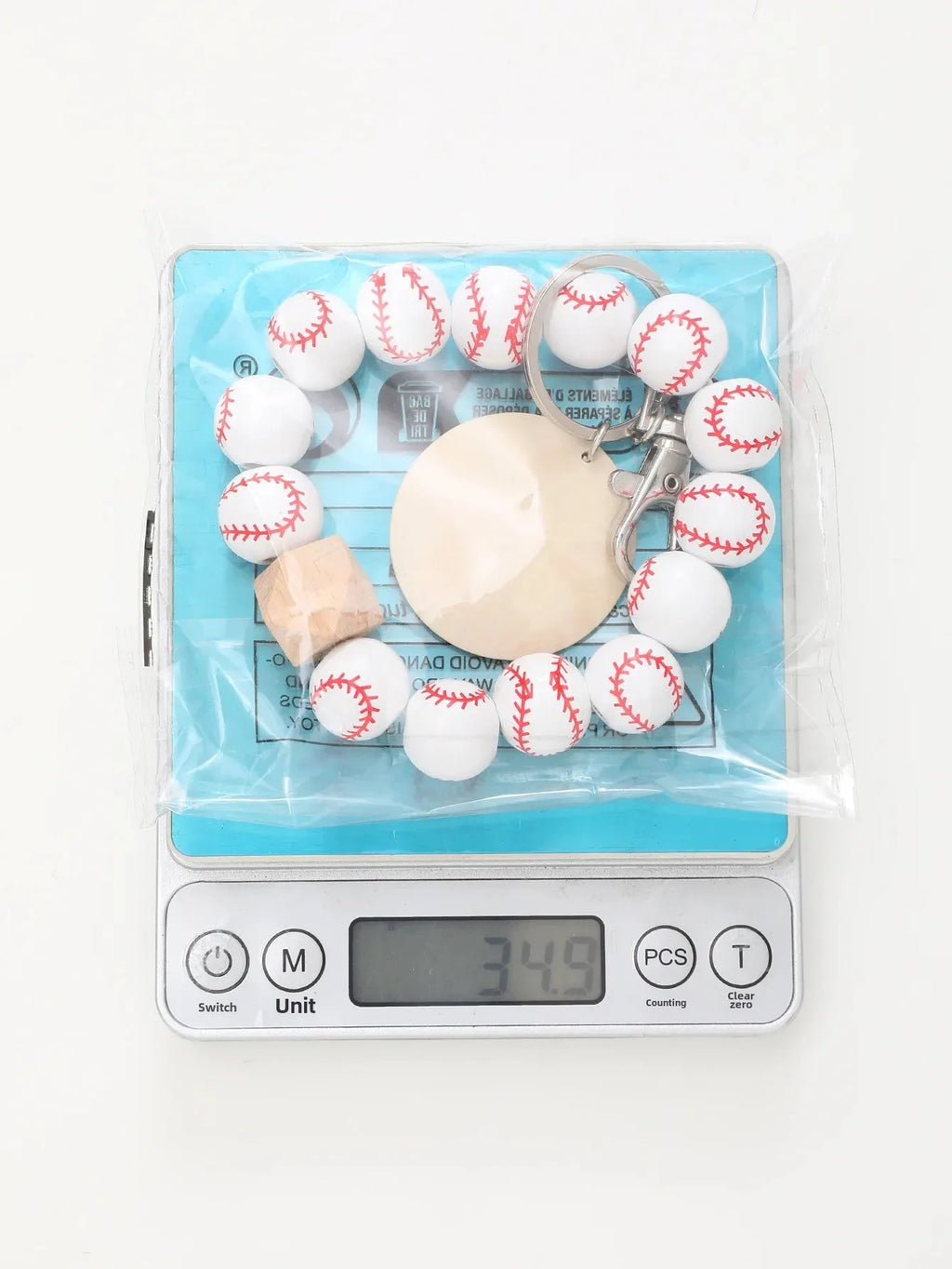 Sporty Baseball Independence Day Halloween Wooden Beads Wooden Fruit Summer Party Keychain Bracelet