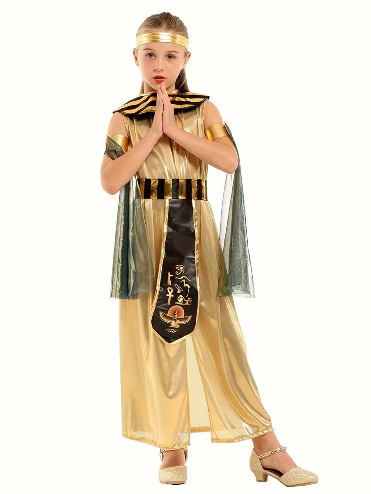 Halloween Cosplay Ancient Egyptian Costume Masquerade Egyptian Queen Little Princess Dress Costume