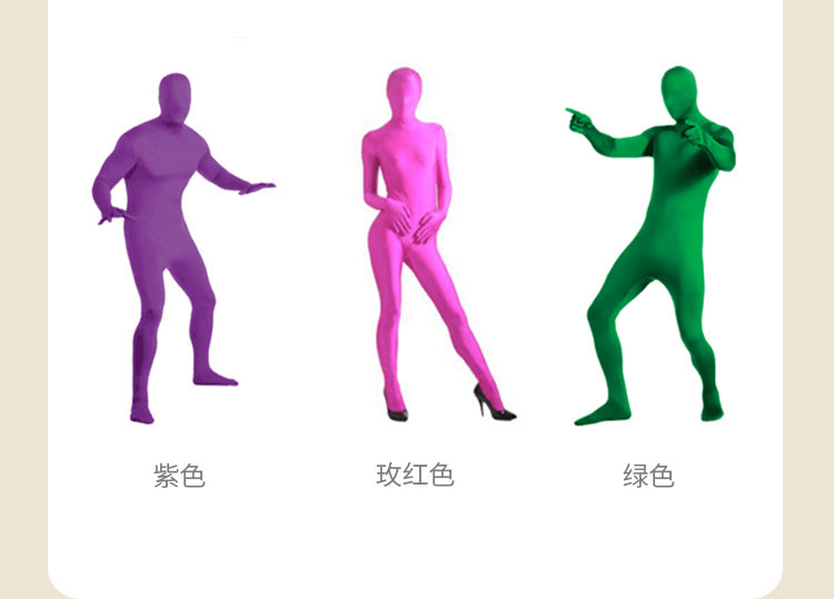 Halloween Invisibility Man in Black Costume cos Ninja Invisible Man Adult Tights Stage Performance Costume