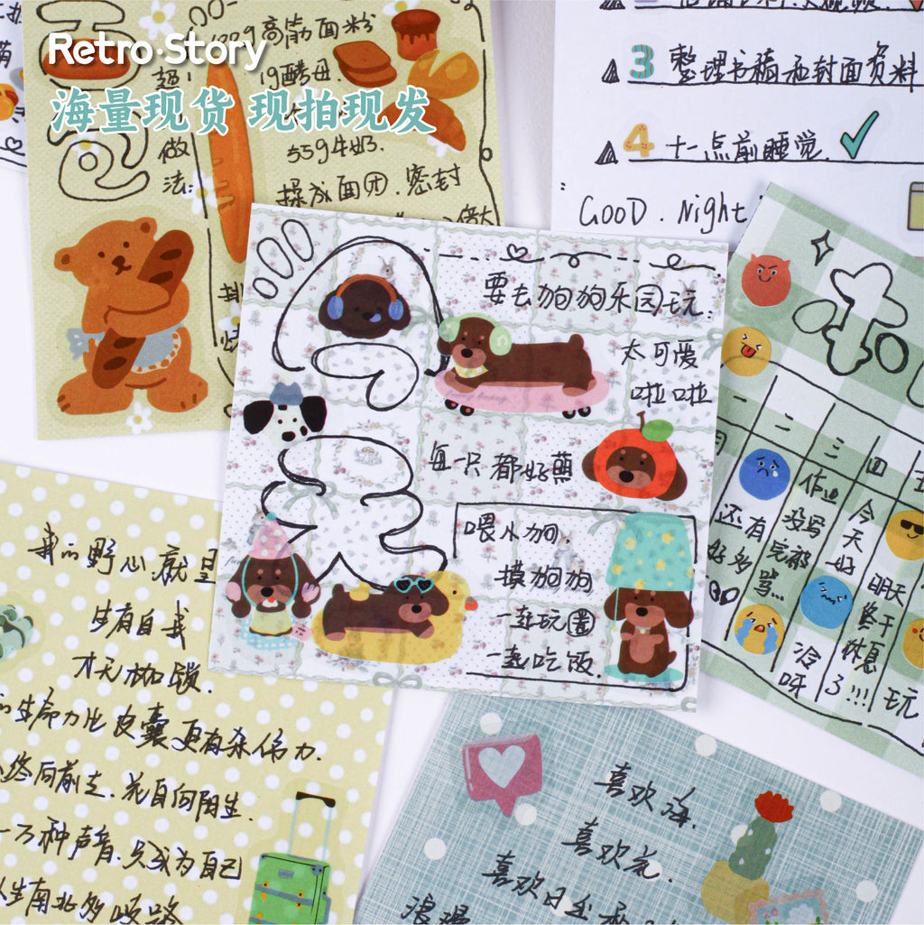Retrostory Small Things Series DIY Sticker Material Package Background Decoration Material Creative Cartoon Handbook Sticker