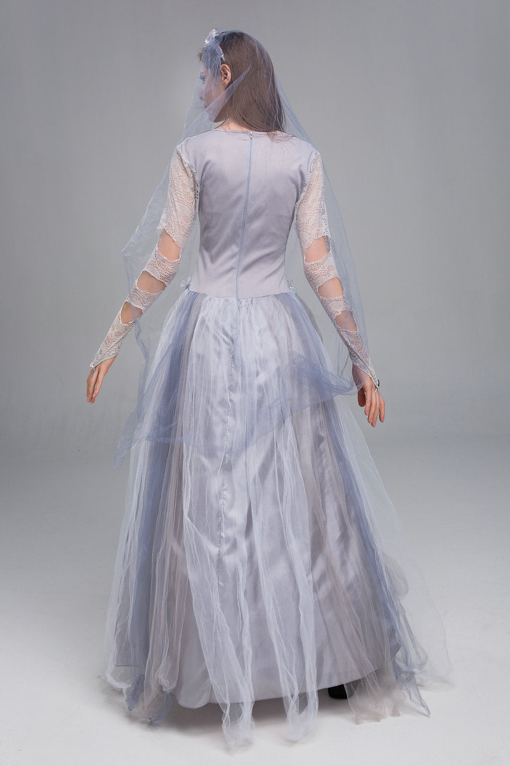 Foreign Trade Halloween Horror Gray Skeleton Ghost Bride Dress Ghost Zombie Costume for Masquerade Performance