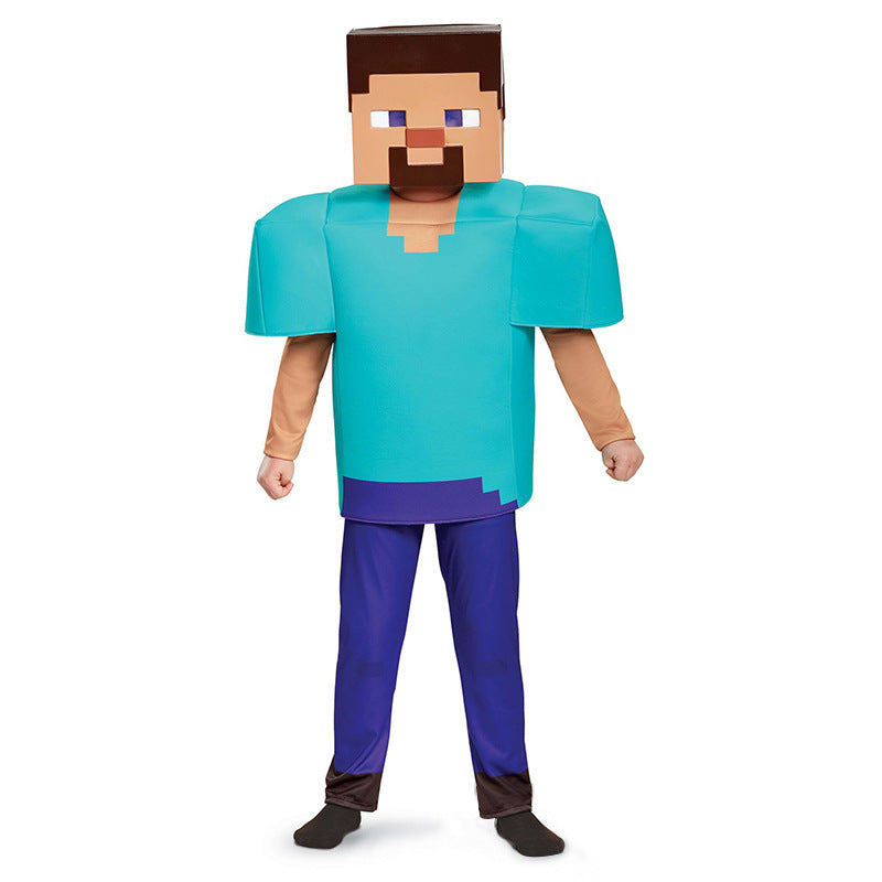 My World Child Cos Suit Steve Stage Game Performance Suit minecraft Halloween Costume in stock