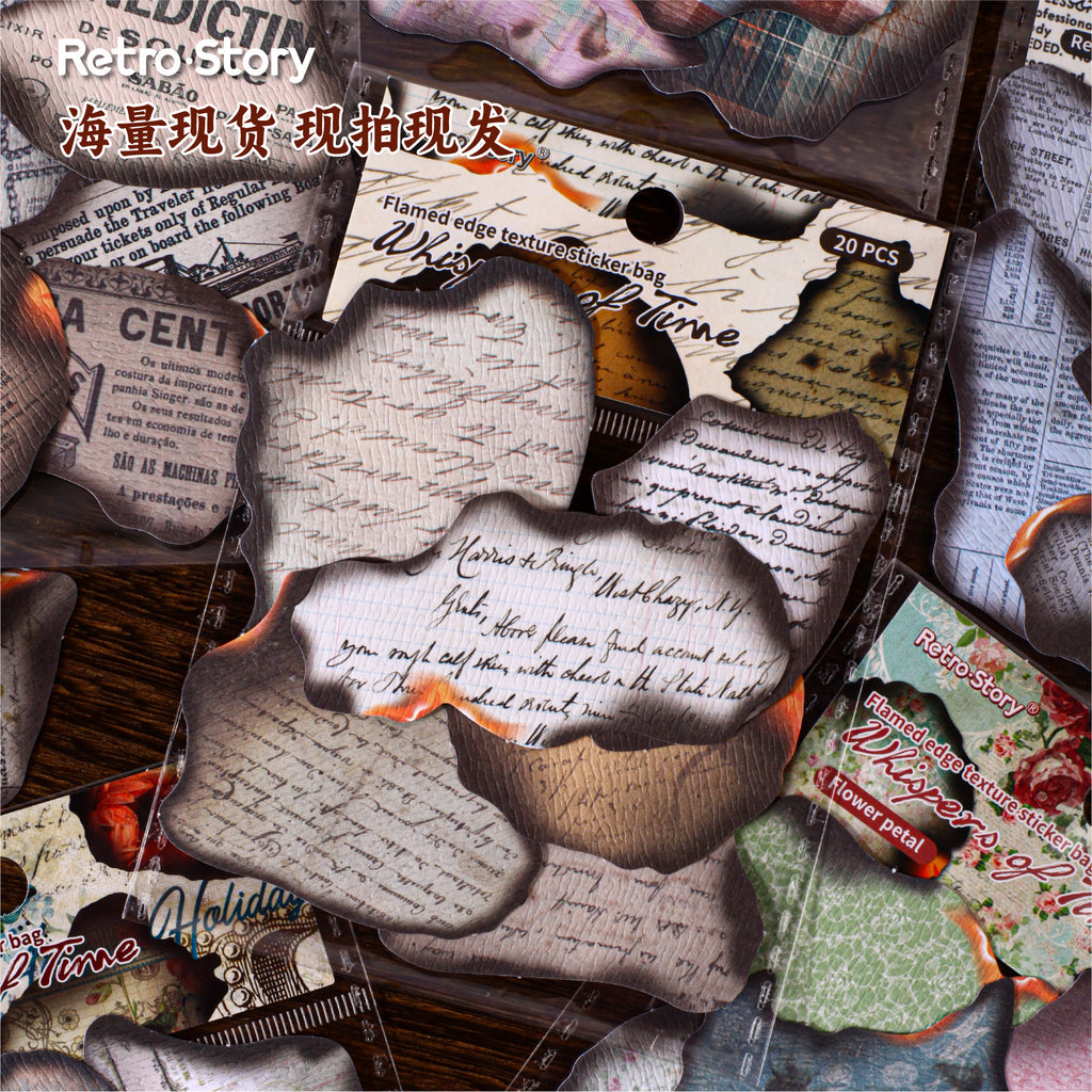 Retrostory Time Fragments Series Creative Sticker Pack Retro Style Base Decoration Collage Landscaping Journal Stickers