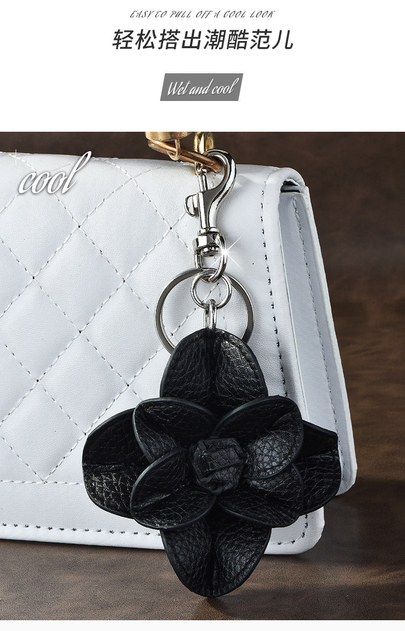 Bag Keychain, Clothing Decoration Pendant, Backpack Pendant, Heart Petal Pendant, Pu Leather Cotton-Filled Pendant