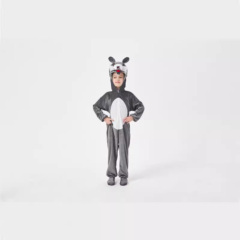 Halloween Big Bad Wolf Plays Parent-Child Animal Siaman Children's Drama Stage Performance Costume Big Tail Wolf
