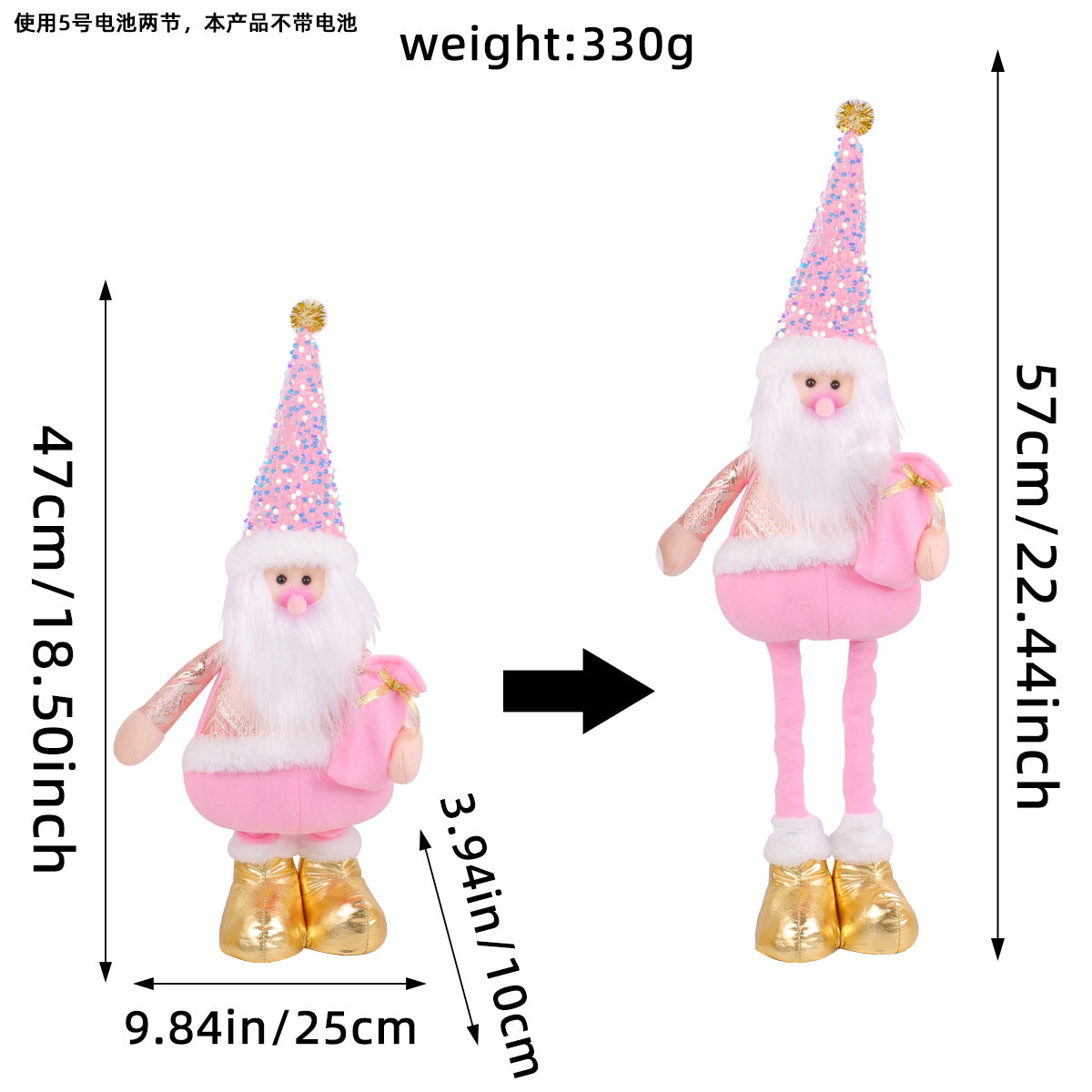 A variety of Christmas standing telescopic doll hotel window Christmas snowman elk doll decorative ornaments