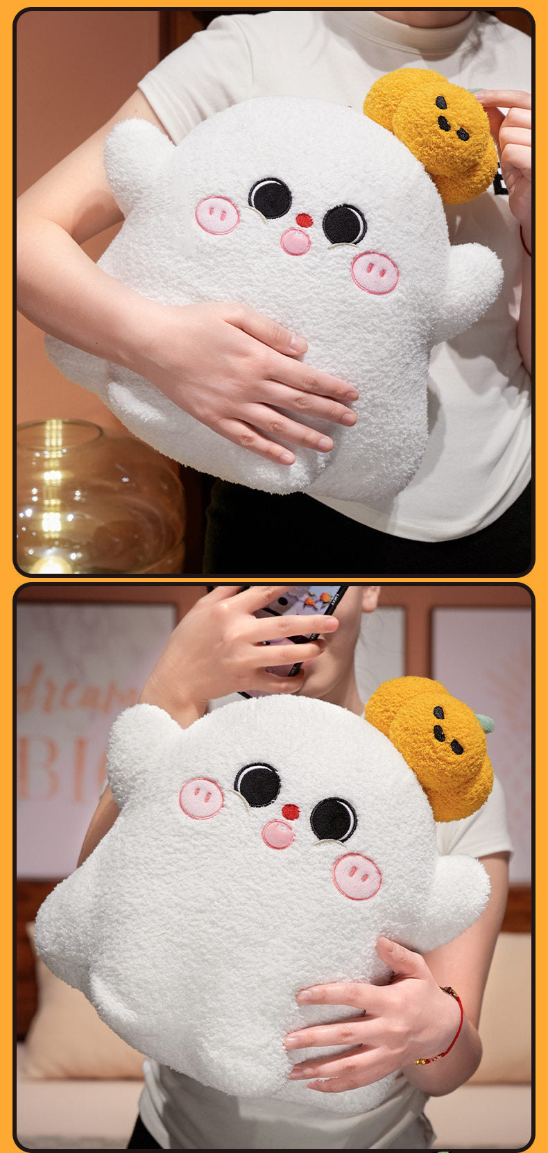 Cute Halloween Pumpkin Doll Ghost Imp Pillow Plush Toy Decoration Sofa Ornament Doll