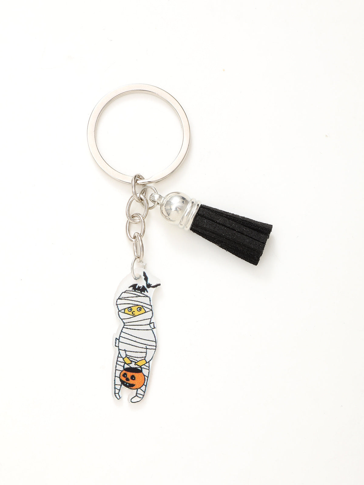 New Halloween Funny Acrylic Keychain Bat Pumpkin Head Witch Tassel Pendant Bag Accessories Pendant