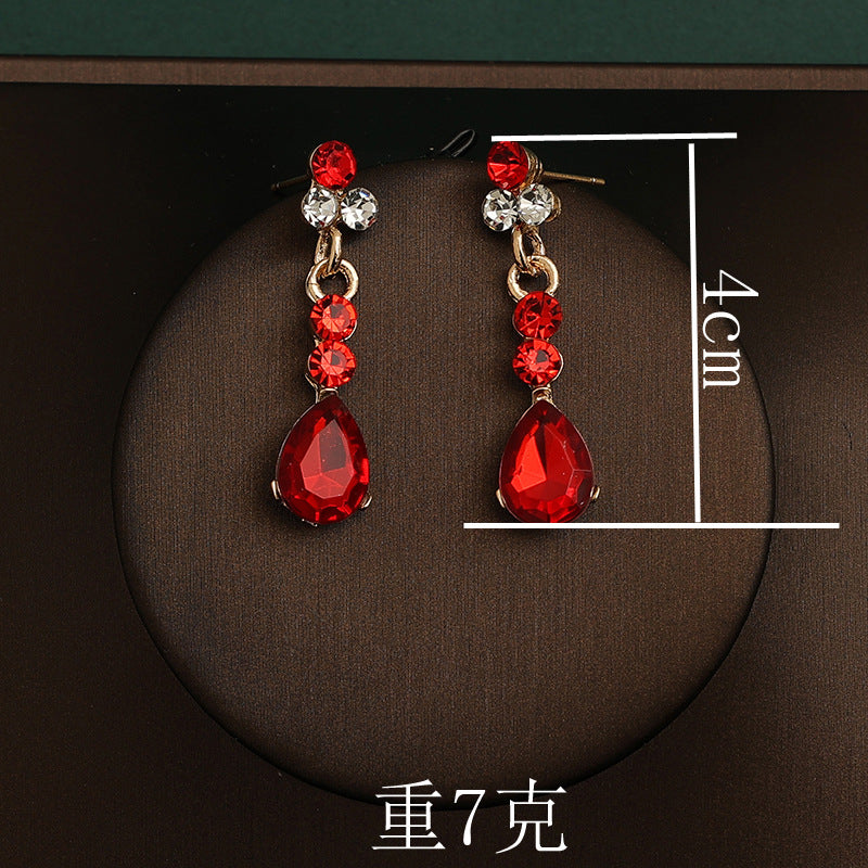 Korean Bride Necklace Earrings Two-piece Decorations Wedding Yarn Wedding Jewelry Wedding Accessories Dance Studio