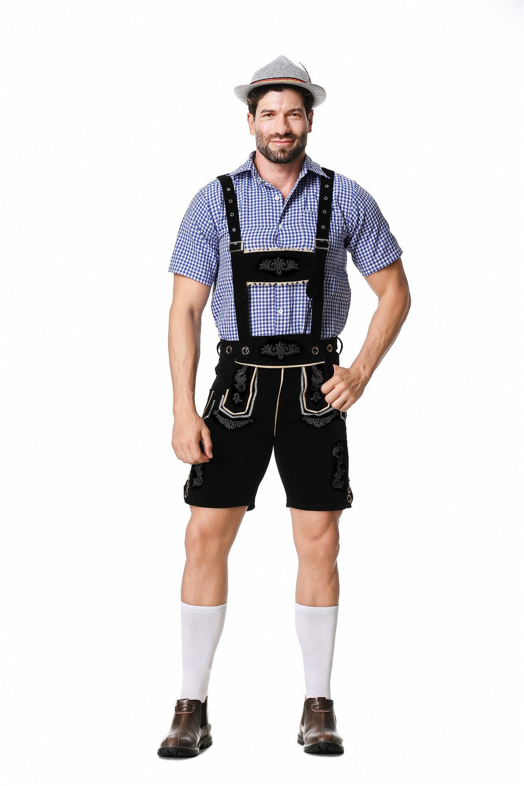 Halloween Costume Wish German Oktoberfest Costume Men's Overalls Suit Adult Stage Cosplay Costume