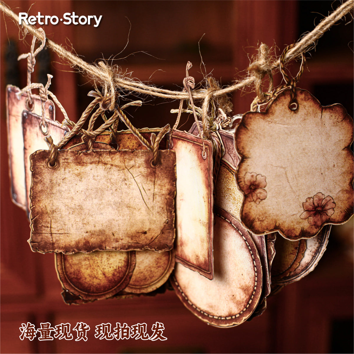 Retrostory Old Sign Series Retro DIY Landscaping Material Collage Package Creative Base Decorative Handbook Stickers