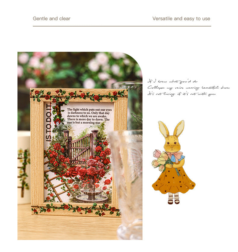 Retrostory Flower Ladder Pastoral Fresh Creative Stickers Decorative Stickers Children's Landscaping Material Journal Stickers