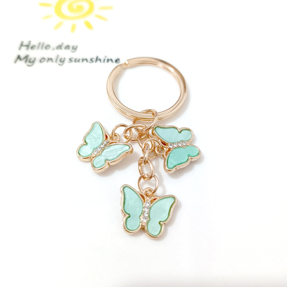 Cross-border new butterfly keychain European and American pendant key accessories schoolbag pendant decoration accessories wholesale