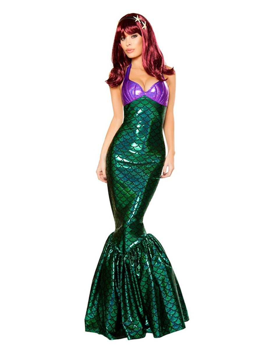 Halloween Costume Adult Mermaid Cosplay Costume Princess Dress Sexy Chest-Wrapped Evening Dress Ds Performance Costume